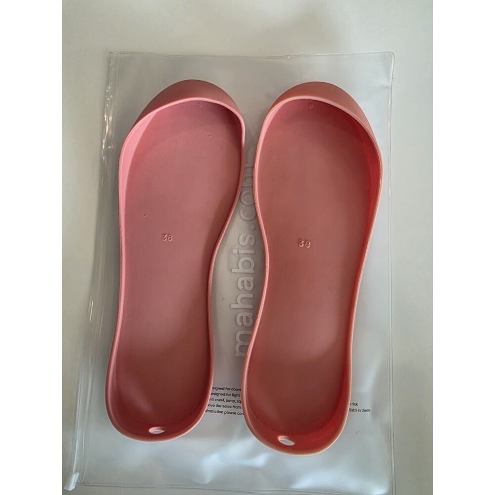 Mahabis Slipper Coral Peach Replacement Spare Outer Soles Size 38